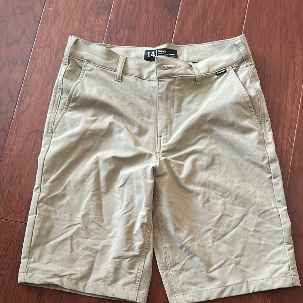 Hurley Tan Casual Shorts Lightweight Cotton Blend